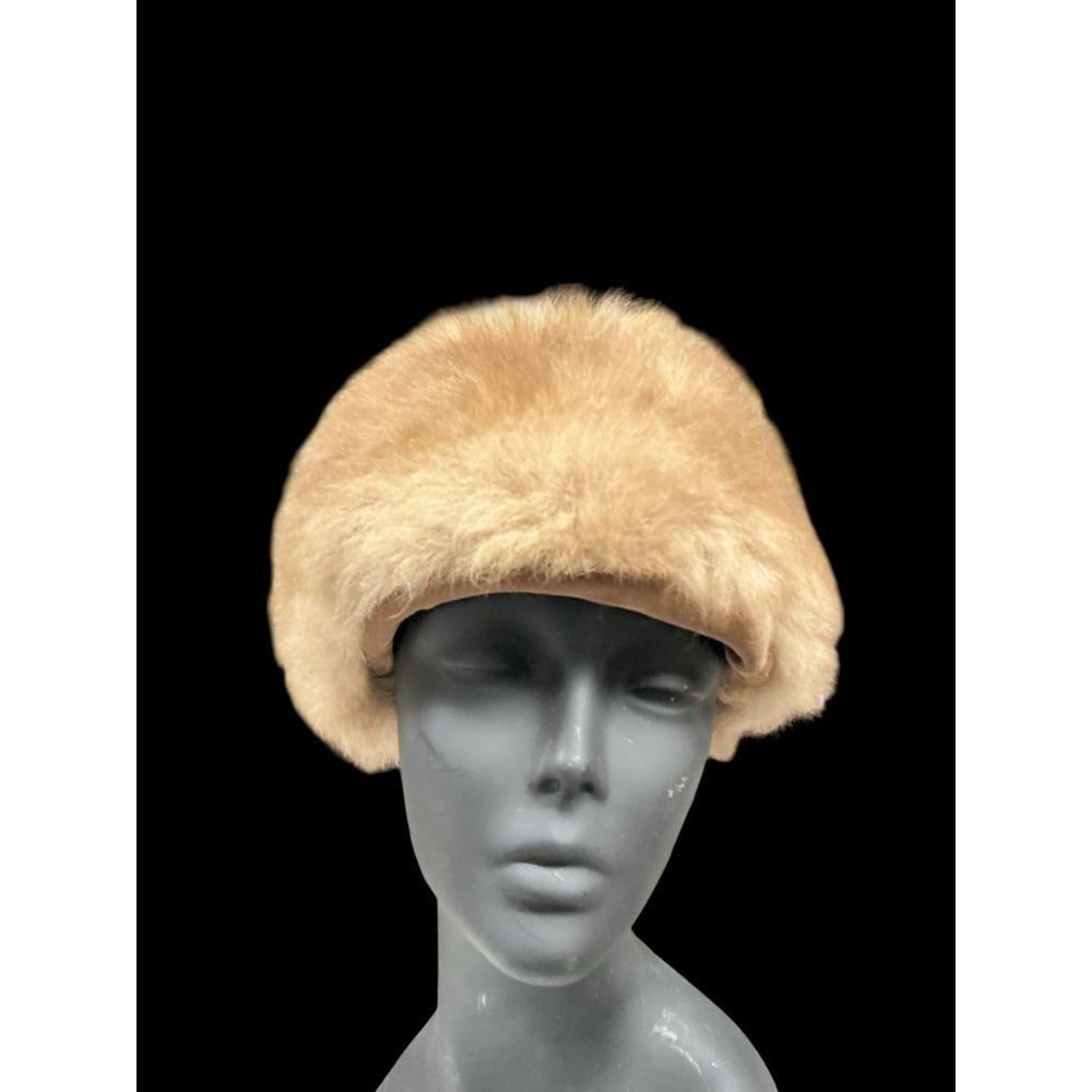 Vintage Mr. John Jr. Fur Pillbox Hat Light Brown Mink?